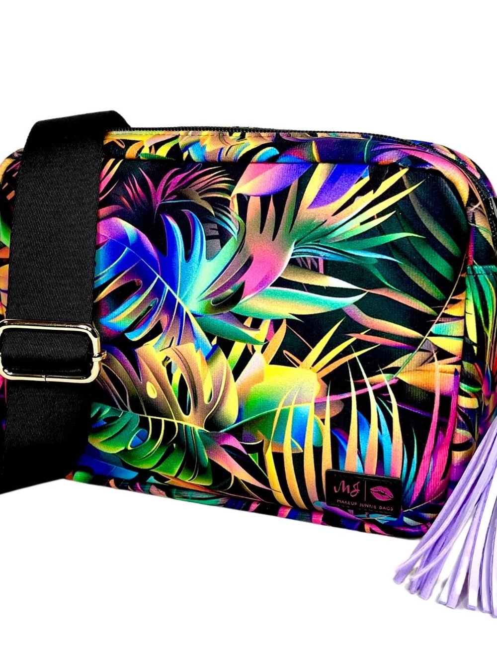 Tropical Neon Crossbody Bag - Black Multicolor